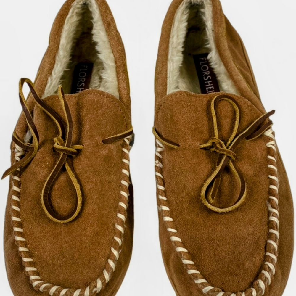 Florsheim Men's Brown Suede Moccasin Slippers